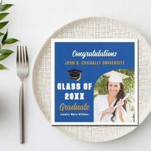 Blaue Abschluss-Foto-Architektur, individuelle Abs Serviette