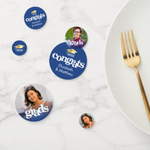 Blaue Abschlussfeier 3 Foto Fette Typografie 2 Nam Konfetti