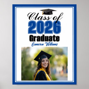 Blaue Abschlussklasse 2026 Foto Individuelle Absch Poster