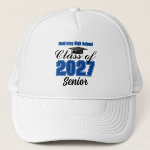 Blaue Abschlussklasse 2027 Senior Custom High Scho Truckerkappe