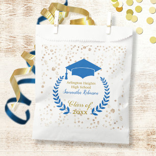Blaue Abschlussmütze und Lorbeer-Abschlussfeier Geschenktütchen