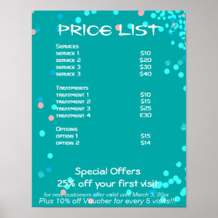 Blaue Abstract Art Spa Preisliste Poster
