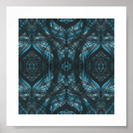 Blaue abstrakte Aquarellkunst Poster