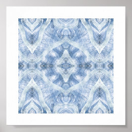 Blaue abstrakte Aquarellkunst Poster