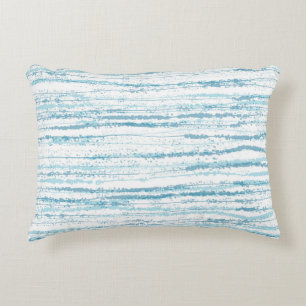 Blaue Abstrakte Aquarelllinien Dekokissen