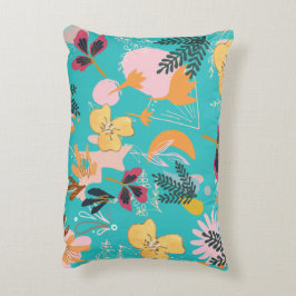 Blaue abstrakte Blumenmuster Dekokissen