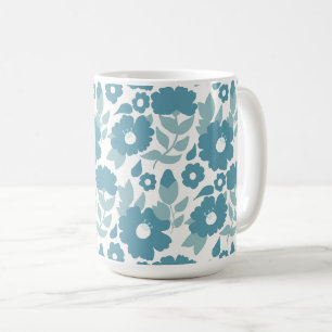 Blaue abstrakte Blumenverpackung Kaffeetasse