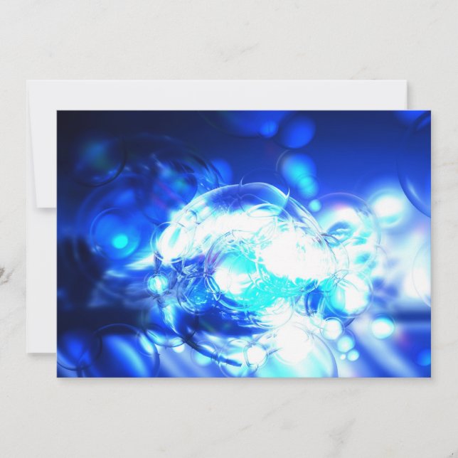 Blaue Abstrakte Einladung (Vorderseite)