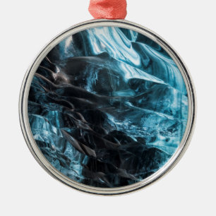 Blaue abstrakte Eishöhle Ornament Aus Metall