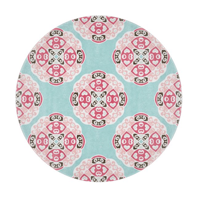 Blaue abstrakte Fliesen: niedlich Vintag. Schneidebrett (Vorderseite)