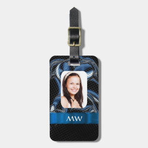 Blaue abstrakte Fotoschablone Gepäckanhänger