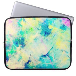 blaue abstrakte fraktale Hintergrund 3D-Darstellun Laptopschutzhülle
