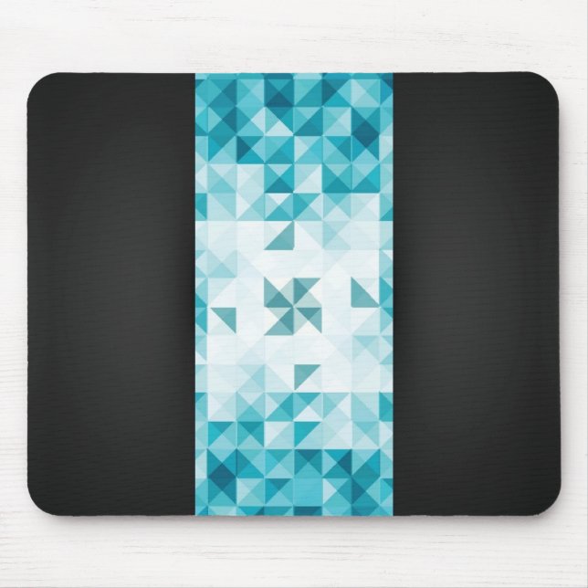 Blaue abstrakte geometrische Hintergrund-Schablone Mousepad (Vorne)