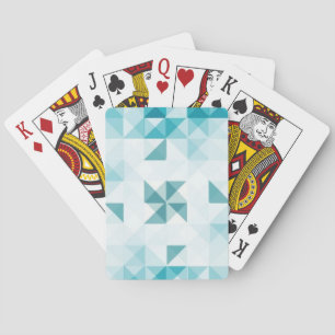 Blaue abstrakte geometrische Hintergrund-Schablone Spielkarten