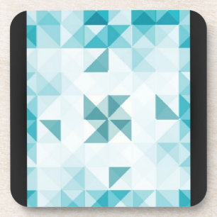 Blaue abstrakte geometrische Hintergrund-Schablone Untersetzer