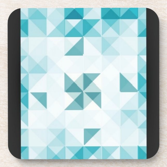 Blaue abstrakte geometrische Hintergrund-Schablone Untersetzer (Vorderseite)