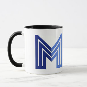 Blaue abstrakte geometrische M Tasse