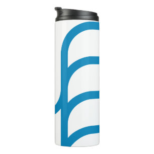 Blaue abstrakte geometrische M Thermosbecher