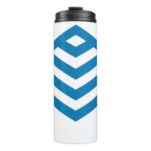 Blaue abstrakte geometrische M Thermosbecher