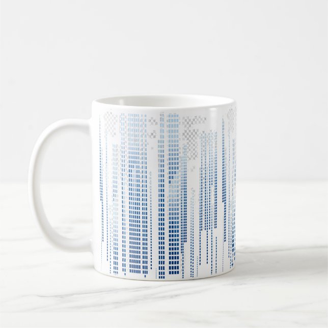 Blaue Abstrakte Geometrische Tasse (Links)