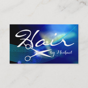 Blaue abstrakte Haar-Stylist-Verabredung Terminkarte