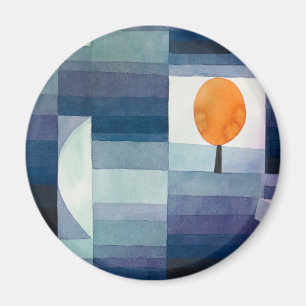 Blaue abstrakte Herbst Paul Klee Aquarell Magnet