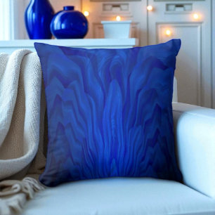 Blaue abstrakte Kunst Kissen