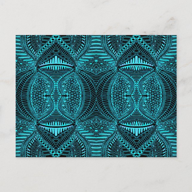 Blaue Abstrakte Landschaft Postkarte (Vorderseite)