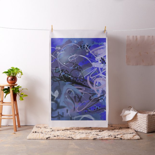 Blaue abstrakte Malerei Stoff (Beispiel)