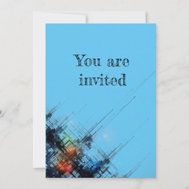 Blaue abstrakte Malkunst Einladung (Vorderseite)