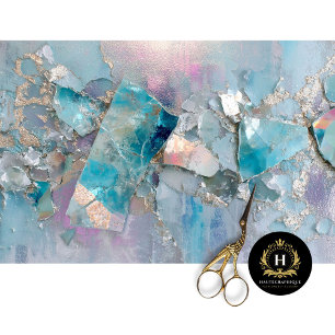 Blaue abstrakte Möbel-Decoupage Seidenpapier