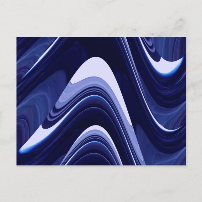 Blaue Abstrakte Moderne Kunst Postkarte (Vorderseite)