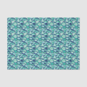 Blaue abstrakte Mosaik-Seeglas-Faux-Textur Seidenpapier