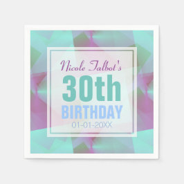Blaue Abstrakte Pastel 30. Geburtstagspapier Napki Serviette