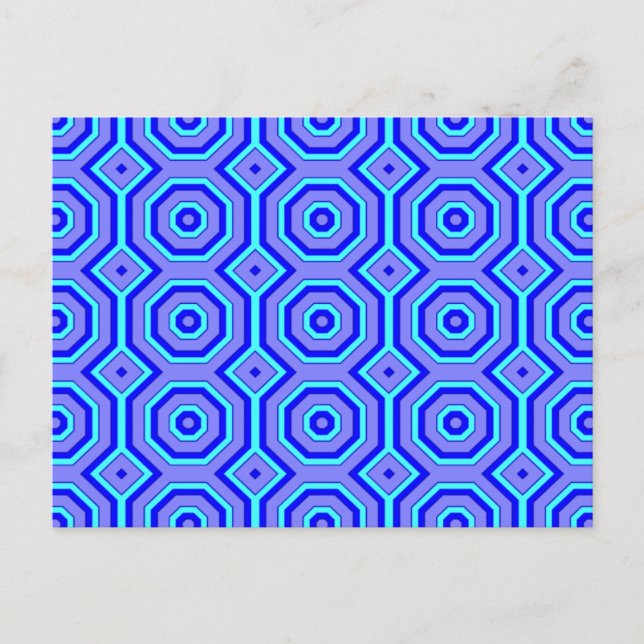Blaue abstrakte Postkarte (Vorderseite)