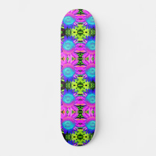 Blaue Abstrakte Sonnenblume Skateboard