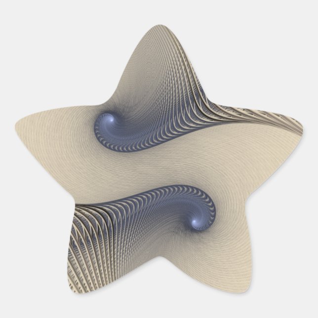 Blaue Abstrakte Spirale Stern-Aufkleber (Vorderseite)