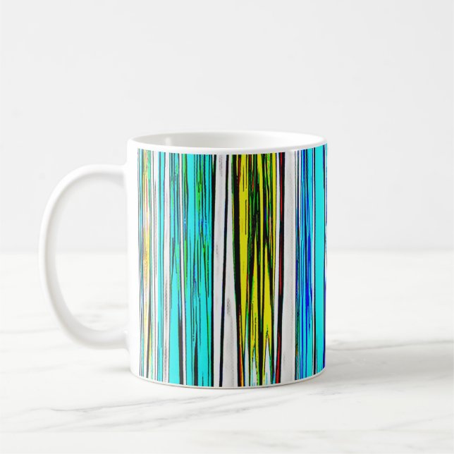 Blaue Abstrakte Streifen 606 Kaffeetasse (Links)