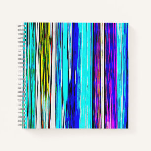 Blaue Abstrakte Streifen 606 Notizbuch