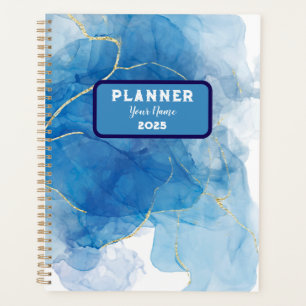 Blaue Abstrakte Wasserfarbe Planer
