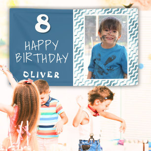Blaue abstrakte Welle Junge Foto Alles Gute zum Ge Banner