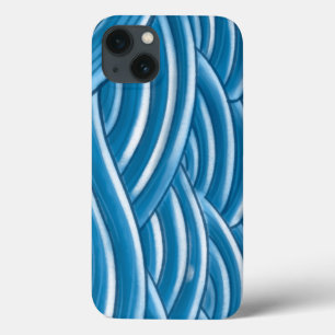 Blaue abstrakte Wellen & Fließende Linien Muster H Case-Mate iPhone Hülle