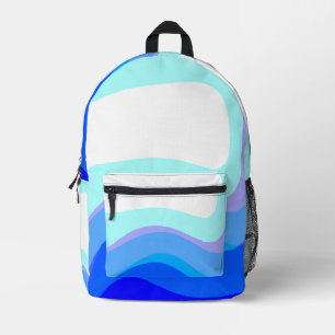 Blaue Abstraktion 1112 Bedruckter Rucksack