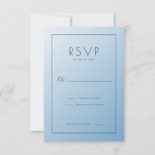Blaue Abstufung RSVP Karte