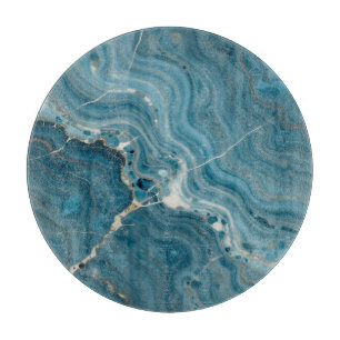Blaue Achat-Goldader-Marmor Schneidebrett