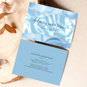 Blaue Achat-Silber-Glitter-Luxus Visitenkarte