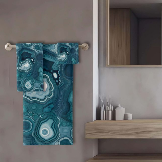 Blaue Achatstein  Badhandtuch Set (Von Creator hochgeladen)