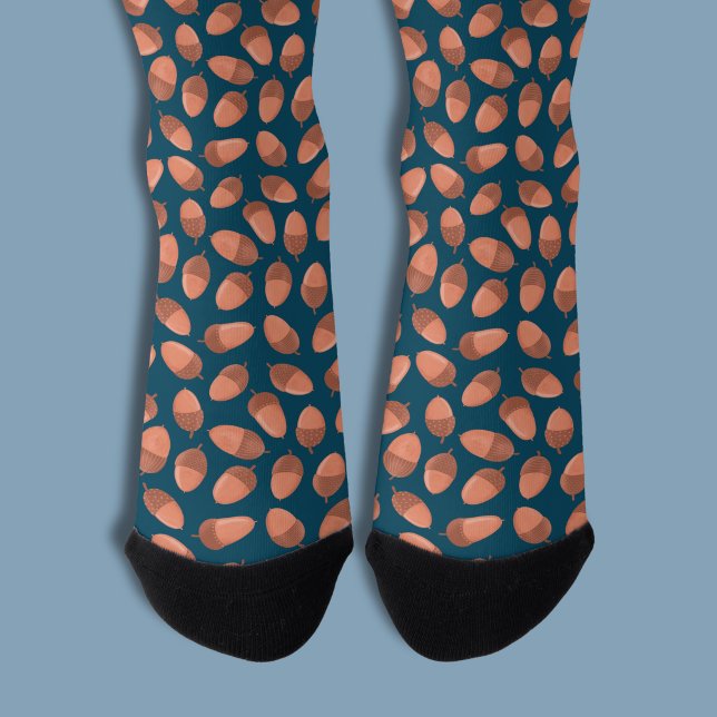 Blaue Acorn-Muster Socken (Acorn pattern socks)