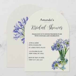 Blaue Agapanthus Single Stem Arch Braut- Einladung
