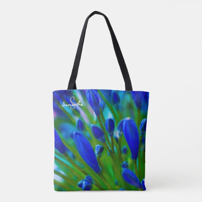 Blaue Agapanthus-Tasche (Rückseite)